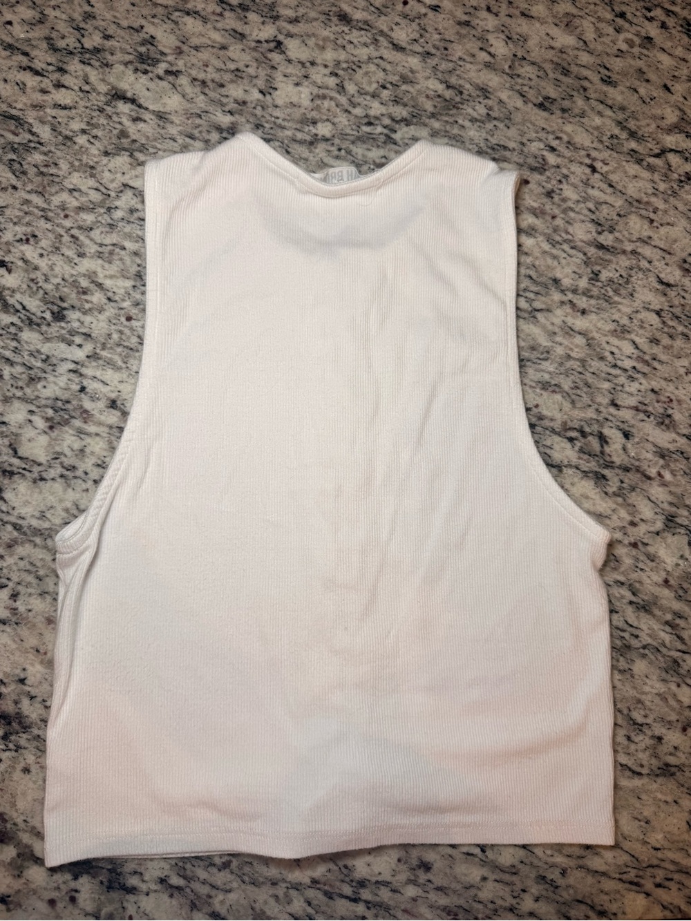 ♡ Joah Brown Lace Up Crop Tank Top in White FlexRib - Picture 7 of 9
